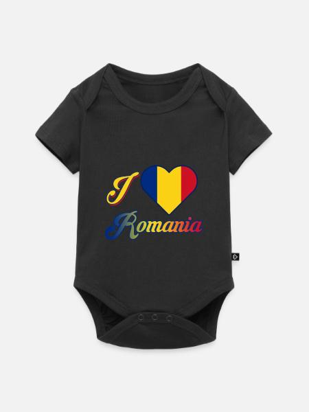 Rumänien - Baby Premium Kurzarmbody - Schwarz