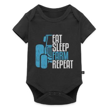 Eat Sleep Farm Répétez tracteur en disant cadeau - Body à manches courtes Premium Bébé - noir - Devant