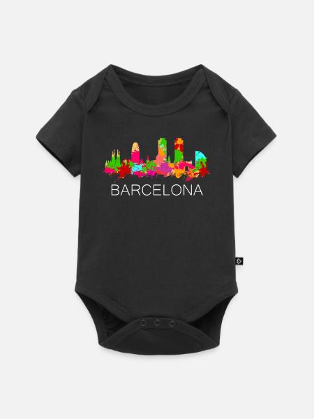 Barcelona - Baby Premium Kurzarmbody - Schwarz