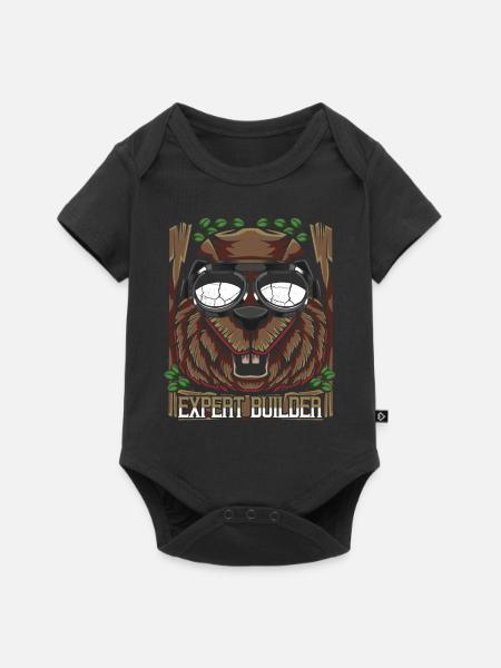 Trendy Biber - Baby Premium Kurzarmbody - Schwarz