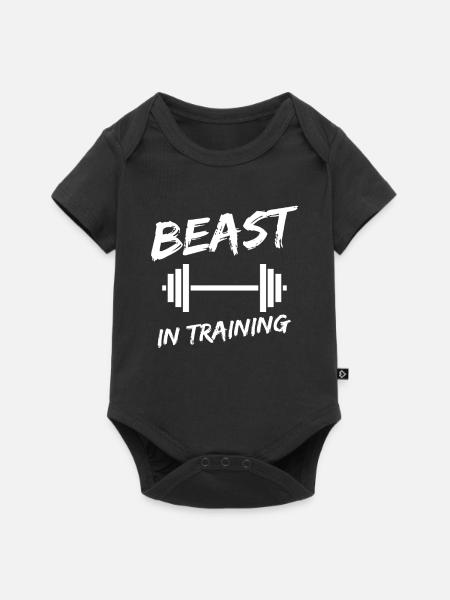 Beast in Training Vater Sohn Partnerlook - Baby Premium Kurzarmbody - Schwarz