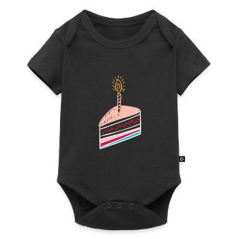 ANNIVERSAIRE DU GÂTEAU D'ANNIVERSAIRE - Body à manches courtes Premium Bébé - noir - Devant