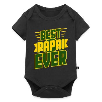 Bestes Papai überhaupt ehrfürchtiges brasilianisches Vati-Brasilien-Geschenk - Baby Premium Kurzarmbody - Schwarz - Vorne
