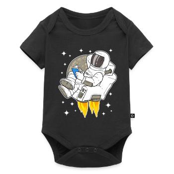 Astronaute, espace, espace, lecture, livre - Body à manches courtes Premium Bébé - noir - Devant