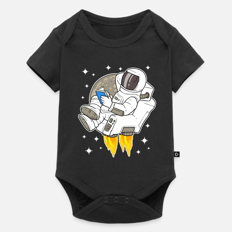 Astronaut star space space book reading - Baby Premium short-sleeve bodysuit - black