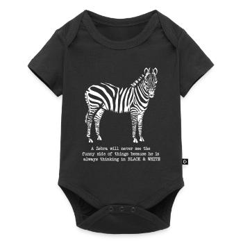 Zebra - Baby Premium Kurzarmbody - Schwarz - Vorne