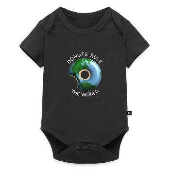 Les beignets dominent le monde, beignet: un design amusant - Body à manches courtes Premium Bébé - noir - Devant
