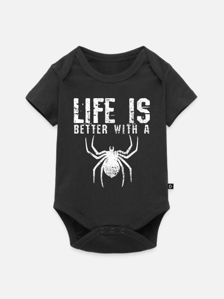 Spinnen Zucht Handel - Baby Premium Kurzarmbody - Schwarz