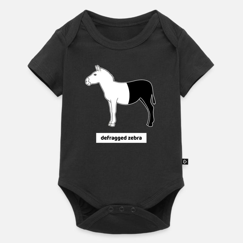Informatiker Computer Rechner Humor Zebra Defrag - Baby Premium Kurzarmbody - Schwarz