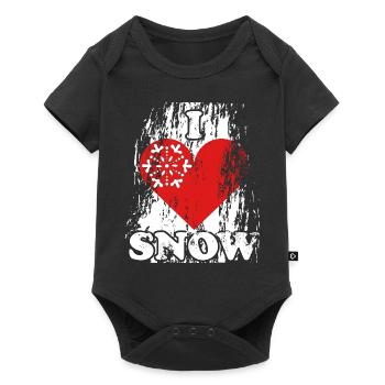 Snow Love Winter Gift - Baby Premium short-sleeve bodysuit - black - Front