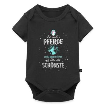 Pferd Pferdesprüche Reiterin Reitsport Geschenk - Baby Premium Kurzarmbody - Schwarz - Vorne