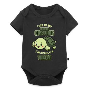 Couverture de tortue et tortue - Body à manches courtes Premium Bébé - noir - Devant
