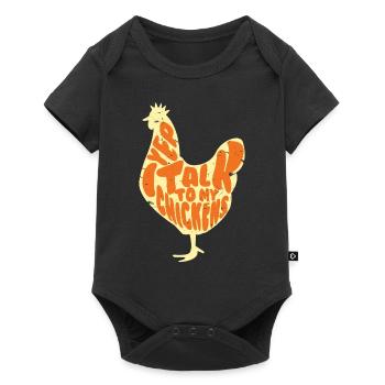 I talk to my chickens t-shirts Loves chickens farm - Baby Premium short-sleeve bodysuit - black - Front