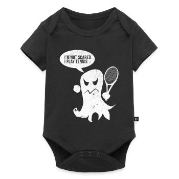 Batte de baseball de tennis cadeau fantôme Halloween - Body à manches courtes Premium Bébé - noir - Devant