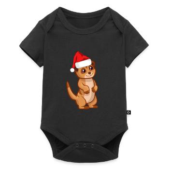 Suricate avec Bonnet de Noel / Bonnet de Noel - Body à manches courtes Premium Bébé - noir - Devant