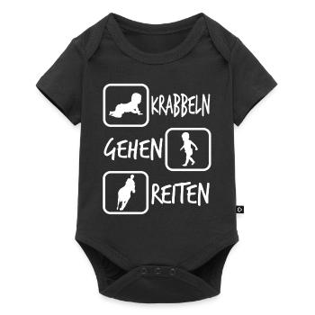 Children's gift crawling riding baby parent - Baby Premium short-sleeve bodysuit - black - Front