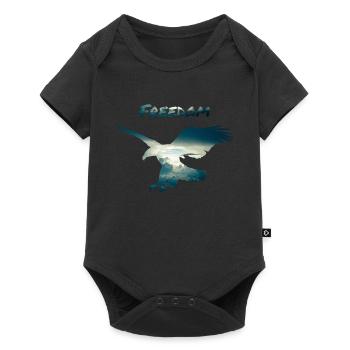Adler Freiheit fliegen Wolken Himmel Unabhängig - Baby Premium Kurzarmbody - Schwarz - Vorne
