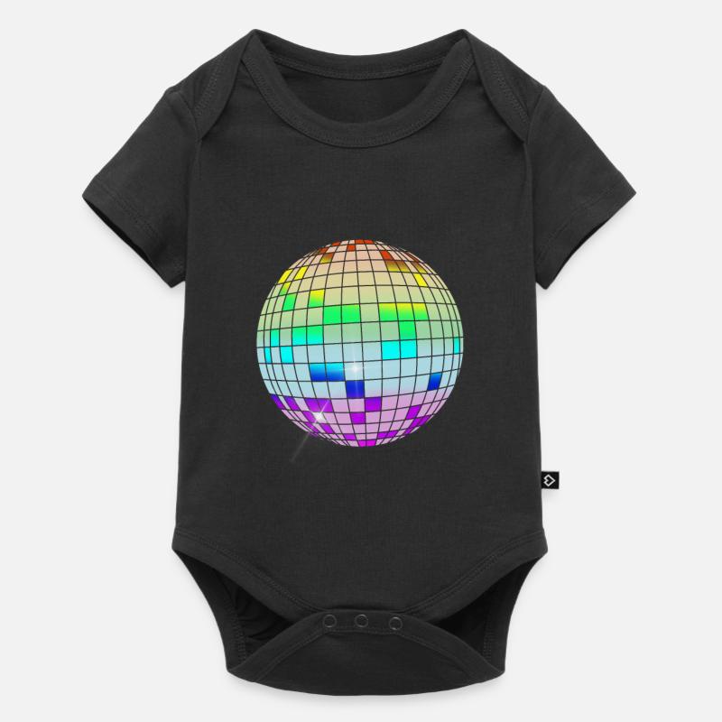 bunte Discokugel - Baby Premium Kurzarmbody - Schwarz