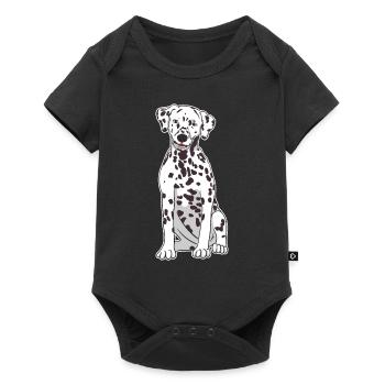Dalmatiner Sitzende Hund Lustig Geschenk - Baby Premium Kurzarmbody - Schwarz - Vorne