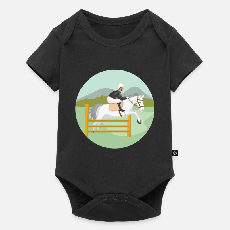 Cheval de saut d'obstacles - Body à manches courtes Premium Bébé - noir