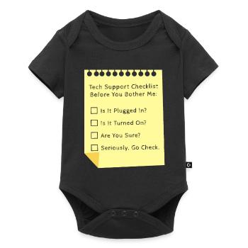 Tech Support Checklist Funny Helpdesk IT Engineer - Baby Premium short-sleeve bodysuit - black - Front