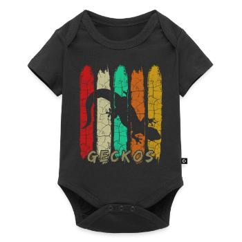 Gecko - Baby Premium Kurzarmbody - Schwarz - Vorne