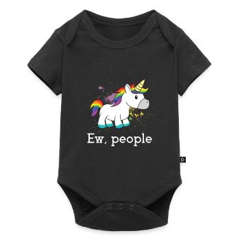 Ew People Licorne - Body à manches courtes Premium Bébé - noir - Devant