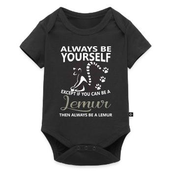 Lemur Tier - Baby Premium Kurzarmbody - Schwarz - Vorne