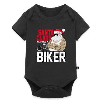 Christmas biker motorcycle motorcyclist Nicholas - Baby Premium short-sleeve bodysuit - black - Front