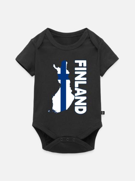 Finland Land und Länder - Baby Premium Kurzarmbody - Schwarz