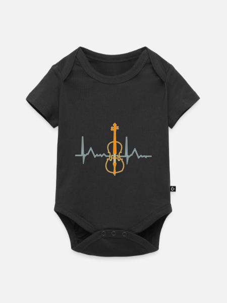 Cello Herzschlag - Baby Premium Kurzarmbody - Schwarz