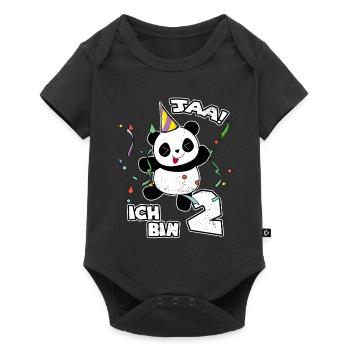 2ème cadeau d'anniversaire Panda Sweet Panda Party - Body à manches courtes Premium Bébé - noir - Devant