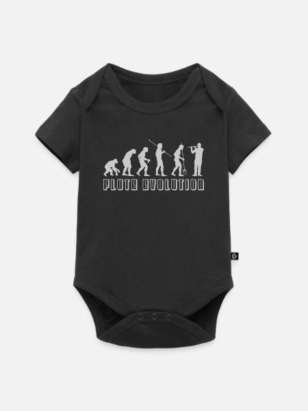 Flöte Evolution - Baby Premium Kurzarmbody - Schwarz
