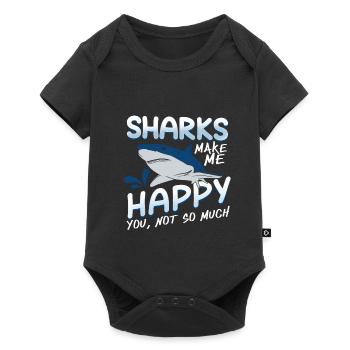 requin - Body à manches courtes Premium Bébé - noir - Devant