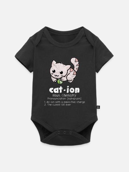Chemie Chemikerin Ion Katze Lustig - Baby Premium Kurzarmbody - Schwarz