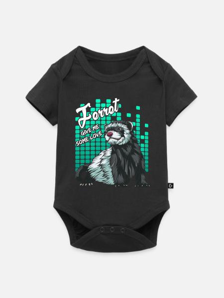 Frettchen - Baby Premium Kurzarmbody - Schwarz