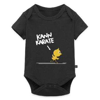 Kann Karate Lustiges Kücken Süß Auffallen Geschenk - Baby Premium Kurzarmbody - Schwarz - Vorne
