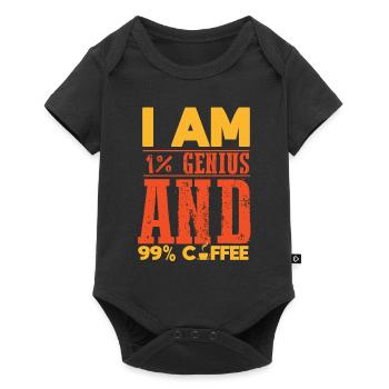 Café café génie blague cadeau drôle t-shirt - Body à manches courtes Premium Bébé - noir - Devant