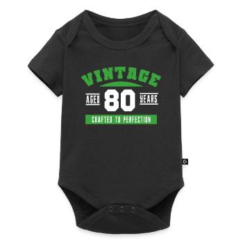 80th birthday 80 years funny - Baby Premium short-sleeve bodysuit - black - Front