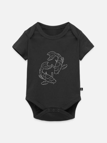 Koi Fisch - Baby Premium Kurzarmbody - Schwarz