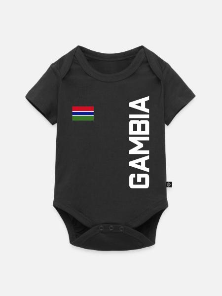 Gambia - Baby Premium Kurzarmbody - Schwarz