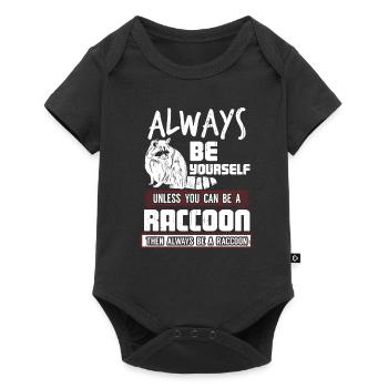 racoon - Baby Premium short-sleeve bodysuit - black - Front
