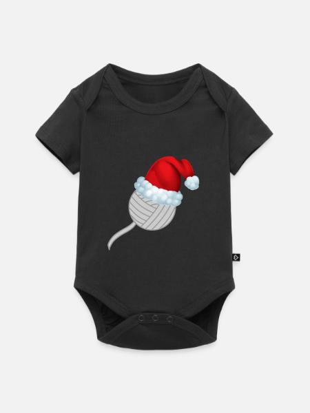 Cadeau drôle de chemise de tricot de laine de Noël - Body à manches courtes Premium Bébé - noir