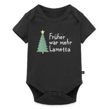 Lametta Weihnachten Baum Ironie Anti Xmas Spruch - Baby Premium Kurzarmbody - Schwarz - Vorne
