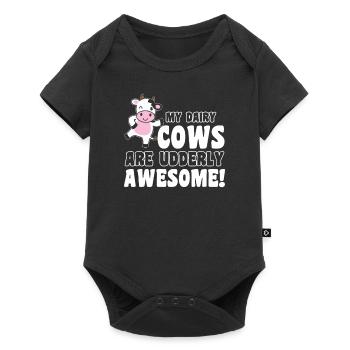 Dairy Cow Farmer My Dairy Cows are Udderly - Baby Premium short-sleeve bodysuit - black - Front