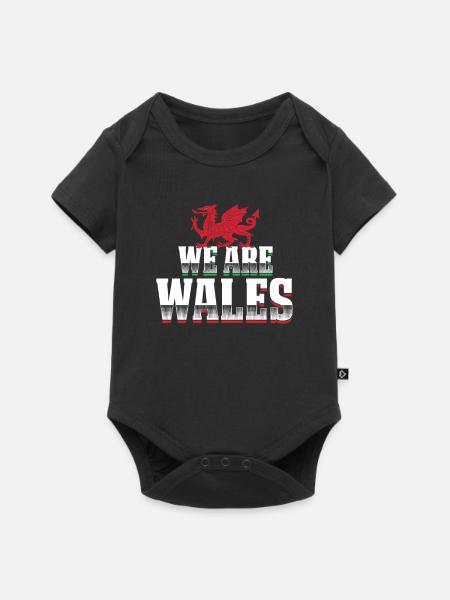 Wales - Baby Premium Kurzarmbody - Schwarz