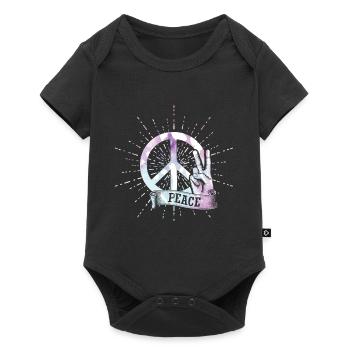 peace - Baby Premium Kurzarmbody - Schwarz - Vorne
