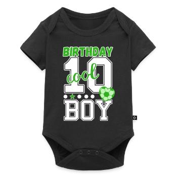 10. Geburtstag Nummer 10 Fußball Junge - Baby Premium Kurzarmbody - Schwarz - Vorne