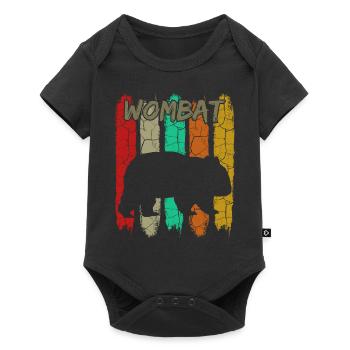 Wombat - Baby Premium Kurzarmbody - Schwarz - Vorne