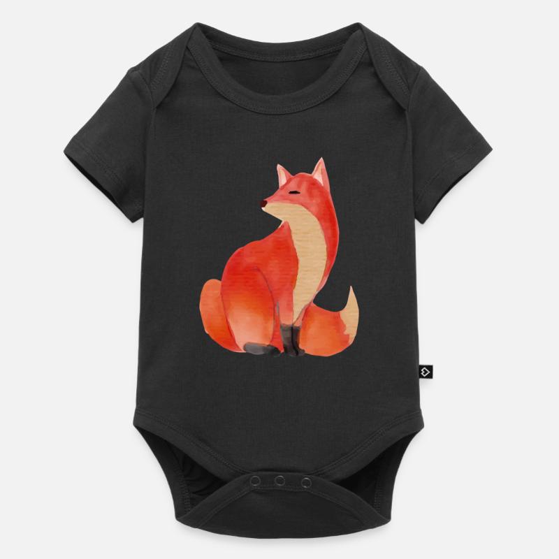 Fox foxes drawing - Baby Premium short-sleeve bodysuit - black